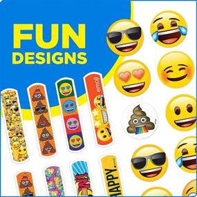 img 1 attached to 🩹 Emoji Shapes Kids Bandages, 20 CT, 3 Pack: Antibacterial Adhesive Bandages for Minor Cuts, Scrapes & Burns - Wearable Stickers - Perfect Stocking Stuffer or White Elephant Gift