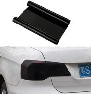 fangfei 12 by 48 inches self adhesive auto car tint headlight taillight fog light vinyl smoke film sheet sticker cover (black) logo