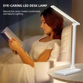 img 3 attached to 💡 Versatile Desk Lamp: LED Nightstand Light with USB Charging Port for Home, Office, and Dorm Room – Adjustable, Eye-Caring, and Convenient