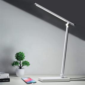 img 4 attached to 💡 Versatile Desk Lamp: LED Nightstand Light with USB Charging Port for Home, Office, and Dorm Room – Adjustable, Eye-Caring, and Convenient