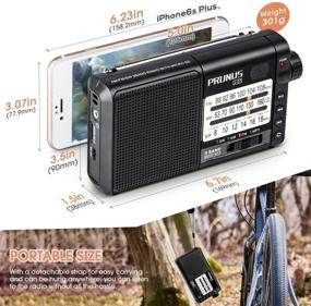 img 3 attached to 📻 PRUNUS J-01: Портативное AM/FM транзисторное радио высокой производительности с исключительным приемом, возможностью коротких волн, перезаряжаемым аккумулятором и TF Card MP3 плеером.