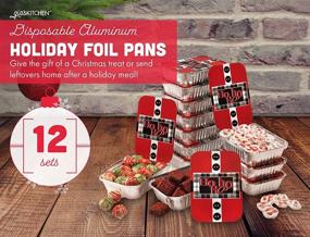 img 3 attached to 🍪 Gia's Kitchen Christmas Cookie Tins: Set of 12 Foil Pans with Lids for Gift Giving