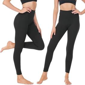 img 3 attached to Syrinx Women's High Waisted Leggings - Ultra-Soft Tummy Control Yoga Pants for Workouts and Running