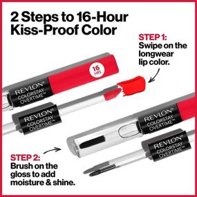 img 1 attached to 💄 Plum / Berry Revlon ColorStay Overtime Lipcolor: Dual Ended Liquid Lipstick, Long-lasting Formula with Vitamin E and Clear Lip Gloss, 0.07 oz, Everlasting Rum (370)