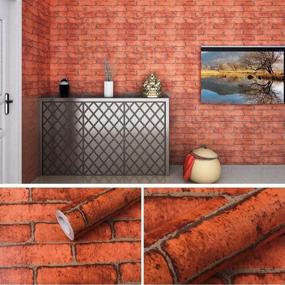 img 3 attached to 🧱 Transform Your Space with Lependor Red Brick Self-Adhesive Decorative Wallpaper - Easy to Apply, High-Quality Peel and Stick Wallpaper - 17.71" x 9.8ft