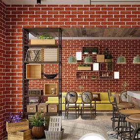 img 1 attached to 🧱 Transform Your Space with Lependor Red Brick Self-Adhesive Decorative Wallpaper - Easy to Apply, High-Quality Peel and Stick Wallpaper - 17.71" x 9.8ft