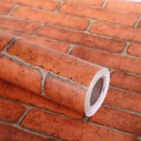 img 4 attached to 🧱 Transform Your Space with Lependor Red Brick Self-Adhesive Decorative Wallpaper - Easy to Apply, High-Quality Peel and Stick Wallpaper - 17.71" x 9.8ft