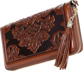 img 2 attached to 🌸 Floral Wristlet Wallet: Stylish PIJUSHI Leather Wallets for Women with Card Holder and Purse