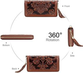 img 1 attached to 🌸 Floral Wristlet Wallet: Stylish PIJUSHI Leather Wallets for Women with Card Holder and Purse