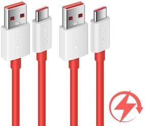 img 4 attached to COOYA Dash Charge Cable Replacement for OnePlus 7 & 8 Pro, 6FT 2Pack Type C Cable for Warp Charging - OnePlus 7 Pro/ 7T/ 8 Pro, OnePlus 6T/ 6, OnePlus 5T/ 5, OnePlus 3T/ 3