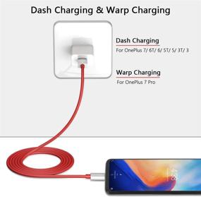 img 3 attached to COOYA Dash Charge Cable Replacement for OnePlus 7 & 8 Pro, 6FT 2Pack Type C Cable for Warp Charging - OnePlus 7 Pro/ 7T/ 8 Pro, OnePlus 6T/ 6, OnePlus 5T/ 5, OnePlus 3T/ 3