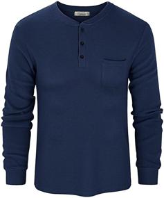 img 3 attached to Unleash Your Style with PINKMARCO Workwear Pocket Henley: Perfect Men's Clothing for Daily Wear