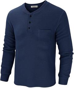 img 4 attached to Unleash Your Style with PINKMARCO Workwear Pocket Henley: Perfect Men's Clothing for Daily Wear