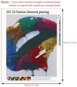 img 3 attached to 💄 Colorful Lips Full Drill Diamond Painting Kit - DIY 5D Diamond Painting Kits for Adults and Beginners- Paint by Numbers Kit - Craft Home Decor - 15.8 X 11.8 Inch (KISSBUTY)