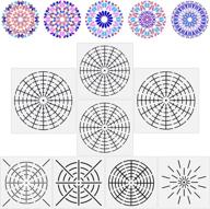 🎨 8-pack mandala dotting stencils - reusable templates for painting and diy crafts on wood, fabric, glass, metal, walls - 8/12/16 segment design logo