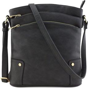 img 4 attached to Maximize Organization with our Triple Zip Pocket Large Crossbody Bag