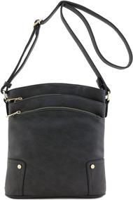 img 3 attached to Maximize Organization with our Triple Zip Pocket Large Crossbody Bag