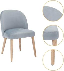 img 1 attached to 🪑 Modern Velvet Upholstered Accent Leisure Side Chairs with Wood Legs - CangLong Dining Chairs for Kitchen Room, Gray