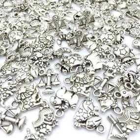 img 1 attached to 📿 JIALEEY Wholesale Bulk Lots Jewelry Making Silver Zodiac Sign Charms Smooth Tibetan Silver Metal Horoscope Charms Pendants DIY for Necklace Bracelet Jewelry Making and Crafting, Set of 9 - 108 Pieces