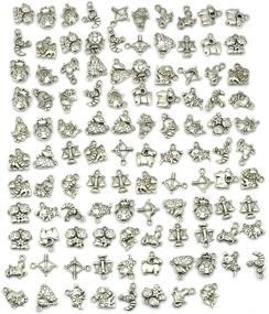 img 4 attached to 📿 JIALEEY Wholesale Bulk Lots Jewelry Making Silver Zodiac Sign Charms Smooth Tibetan Silver Metal Horoscope Charms Pendants DIY for Necklace Bracelet Jewelry Making and Crafting, Set of 9 - 108 Pieces