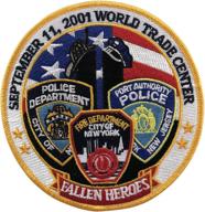 🚔 commemorative 9/11 fallen heroes patch: tribute to nypd, papd, and fdny - ideal for backpacks, jackets, and vests logo