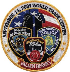 img 2 attached to 🚔 Commemorative 9/11 Fallen Heroes Patch: Tribute to NYPD, PAPD, and FDNY - Ideal for Backpacks, Jackets, and Vests