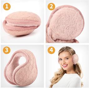 img 3 attached to Foldable Warmers Adjustable Knitted Earmuffs Girls' Accessories