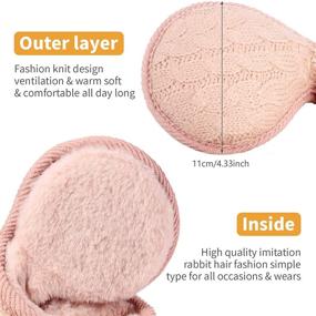 img 2 attached to Foldable Warmers Adjustable Knitted Earmuffs Girls' Accessories