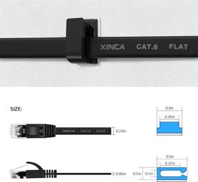 img 1 attached to 🐈 XINCA Cat6 Ethernet Cable 50 Ft - High-Speed Black LAN Cable with 25 Cable Clips for Computer/Modem/Router/X-Box - Faster Than Cat5E/Cat5