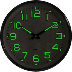 img 4 attached to 🕓 Plumeet Night Light Wall Clocks - 13 Inch Silent Non-Ticking Glow-in-the-Dark Function - Ideal for Home Kitchen Bedroom - Battery Operated with Large Numbers (Green)