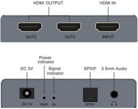 img 3 attached to Wiistar 4K аудиоизвлекатель-сплиттер HDMI 1x2 4K60Hz с оптическим + аудиовыходом 3.5 мм - HDMI 🔌 сплиттер 1 на 2 поддерживает HDMI 1.4 HDCP 1.4 для PS4 Xbox DVD Blu-ray Player HD TV Projector