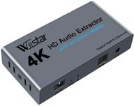 wiistar 4k аудиоизвлекатель-сплиттер hdmi 1x2 4k60hz с оптическим + аудиовыходом 3.5 мм - hdmi 🔌 сплиттер 1 на 2 поддерживает hdmi 1.4 hdcp 1.4 для ps4 xbox dvd blu-ray player hd tv projector логотип