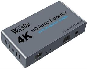 img 4 attached to Wiistar 4K аудиоизвлекатель-сплиттер HDMI 1x2 4K60Hz с оптическим + аудиовыходом 3.5 мм - HDMI 🔌 сплиттер 1 на 2 поддерживает HDMI 1.4 HDCP 1.4 для PS4 Xbox DVD Blu-ray Player HD TV Projector