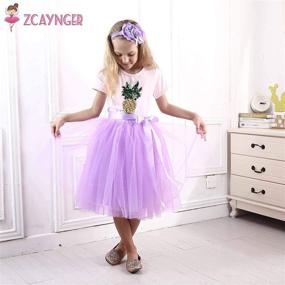 img 2 attached to 👗 Zcaynger Dancing 4 Layer Fluffy Ribbon Girls' Skirts & Skorts: Unleash Your Little Dancer's Style!