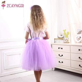 img 1 attached to 👗 Zcaynger Dancing 4 Layer Fluffy Ribbon Girls' Skirts & Skorts: Unleash Your Little Dancer's Style!