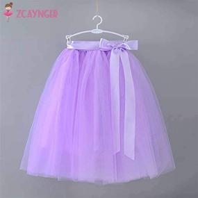 img 3 attached to 👗 Zcaynger Dancing 4 Layer Fluffy Ribbon Girls' Skirts & Skorts: Unleash Your Little Dancer's Style!