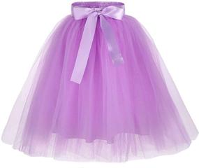 img 4 attached to 👗 Zcaynger Dancing 4 Layer Fluffy Ribbon Girls' Skirts & Skorts: Unleash Your Little Dancer's Style!