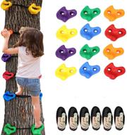 🧗 barbella 12 ninja tree climbing holds - outdoor ninja warrior obstacle course training for kids and adults with 6 ratchet straps логотип