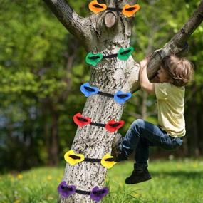 img 3 attached to 🧗 Barbella 12 Ninja Tree Climbing Holds - Outdoor Ninja Warrior Obstacle Course Training for Kids and Adults with 6 Ratchet Straps