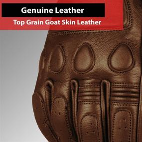 img 1 attached to 🧤 Vintage Goatskin Leather Motorcycle Gloves for Men with Gel Padding – Ideal for Street Riding, Cruiser, Racing & Powersports