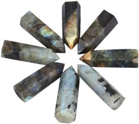 img 1 attached to 🔮 Кристаллическая точка Labradoraite Healing Crystal от Rockcloud: Мощные граненые призмы-волшебницы для рейки и духовного равновесия.