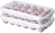 🥚 xby-us 2 pack covered egg holders - refrigerator & travel egg storage container - plastic trays for 36 eggs - ideal for camping & deviled eggs logo