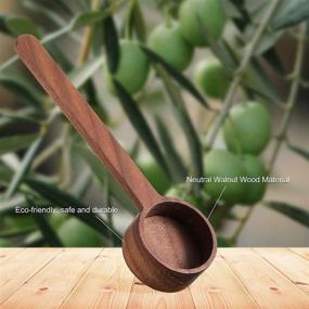 img 3 attached to ☕️ Set of 2 Wooden Measuring Coffee Scoops in Walnut Wood – Ground Coffee Scoop and Spoon for Coffee Beans, Ground Beans, Protein Powder, Spices, Tea – 3.86 Inch and 6.65 Inch