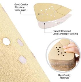 img 2 attached to 🔸 LotFancy 50PCS Sanding Pads for Black & Decker Mouse Sanders - Assorted Grit Sandpaper Sheets with Hook and Loop Detail Palm Sander, 12 Holes