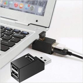 img 1 attached to 🔌 LIXINTIAN[2 Pack] USB2.0 Splitter: 3-Port USB 3.0 Hub for Notebook, USB Flash Drives, Mobile HDD, Laptop, PC - White/Black