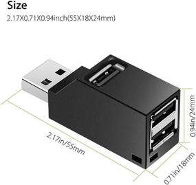 img 3 attached to 🔌 LIXINTIAN[2 Pack] USB2.0 Splitter: 3-Port USB 3.0 Hub for Notebook, USB Flash Drives, Mobile HDD, Laptop, PC - White/Black