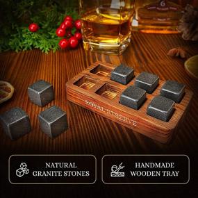 img 2 attached to Royal Reserve Whiskey Stones Gift Set: Reusable Chilling Rocks for Scotch Bourbon - Perfect Stocking Stuffer for Men, Dad, Boyfriend - Artisan Crafted, Refreezable - Ideal for Anniversaries and Retirement