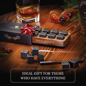 img 1 attached to Royal Reserve Whiskey Stones Gift Set: Reusable Chilling Rocks for Scotch Bourbon - Perfect Stocking Stuffer for Men, Dad, Boyfriend - Artisan Crafted, Refreezable - Ideal for Anniversaries and Retirement