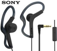 🎧 sony extra bass active sports waterproof in-ear over-the-ear premium headphones with built-in mic, hands-free calls - limited edition (dark gray) logo