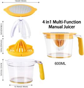 img 3 attached to 🍋 Drizom Citrus Lemon Orange Juicer Manual Hand Squeezer – Fruit Juicer Lime Press with Measuring Cup, Grater & Egg Separator – Non-Slip Handle – 20OZ Capacity